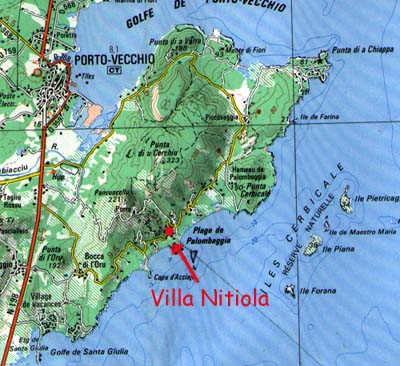 Landkarte mit Lage Nitiola